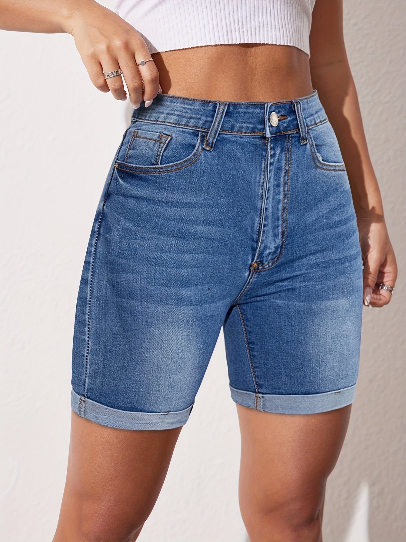 RAPHAELLE™ Stretch-Fit Bermuda Denim Shorts