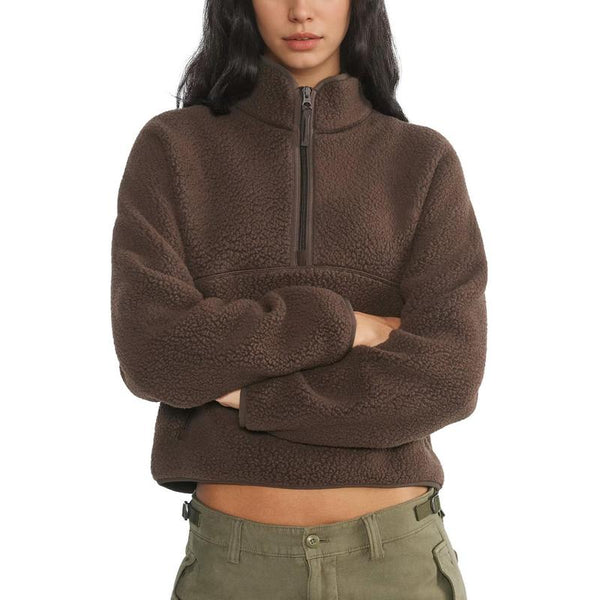 ALICE™ Plush Fuzzy Half-Zip Cropped Fleece Pullover