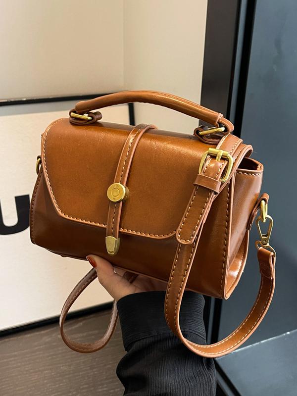 AVANLIE™ Trendy Contrast-Stitch Mini Square Shoulder Bag