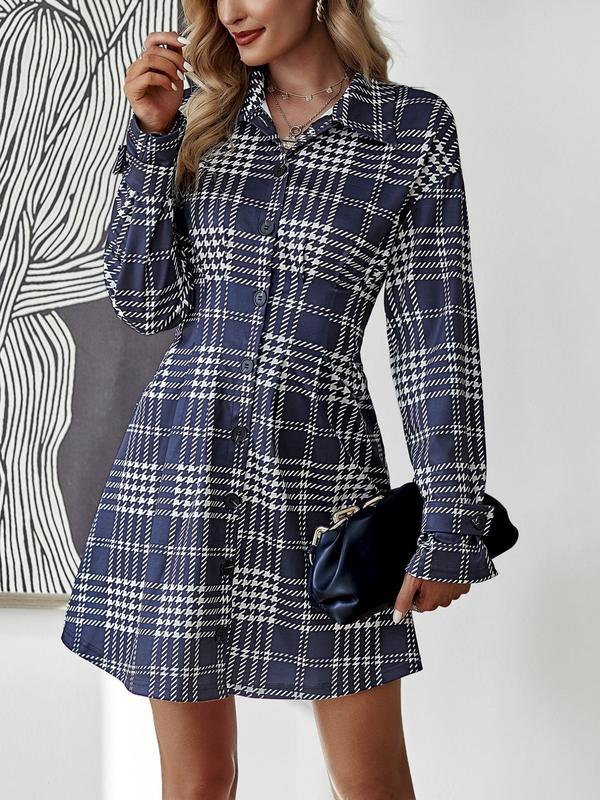 MARIA™ - Chic, Figure-Flattering Check Dress for Autumn & Winter