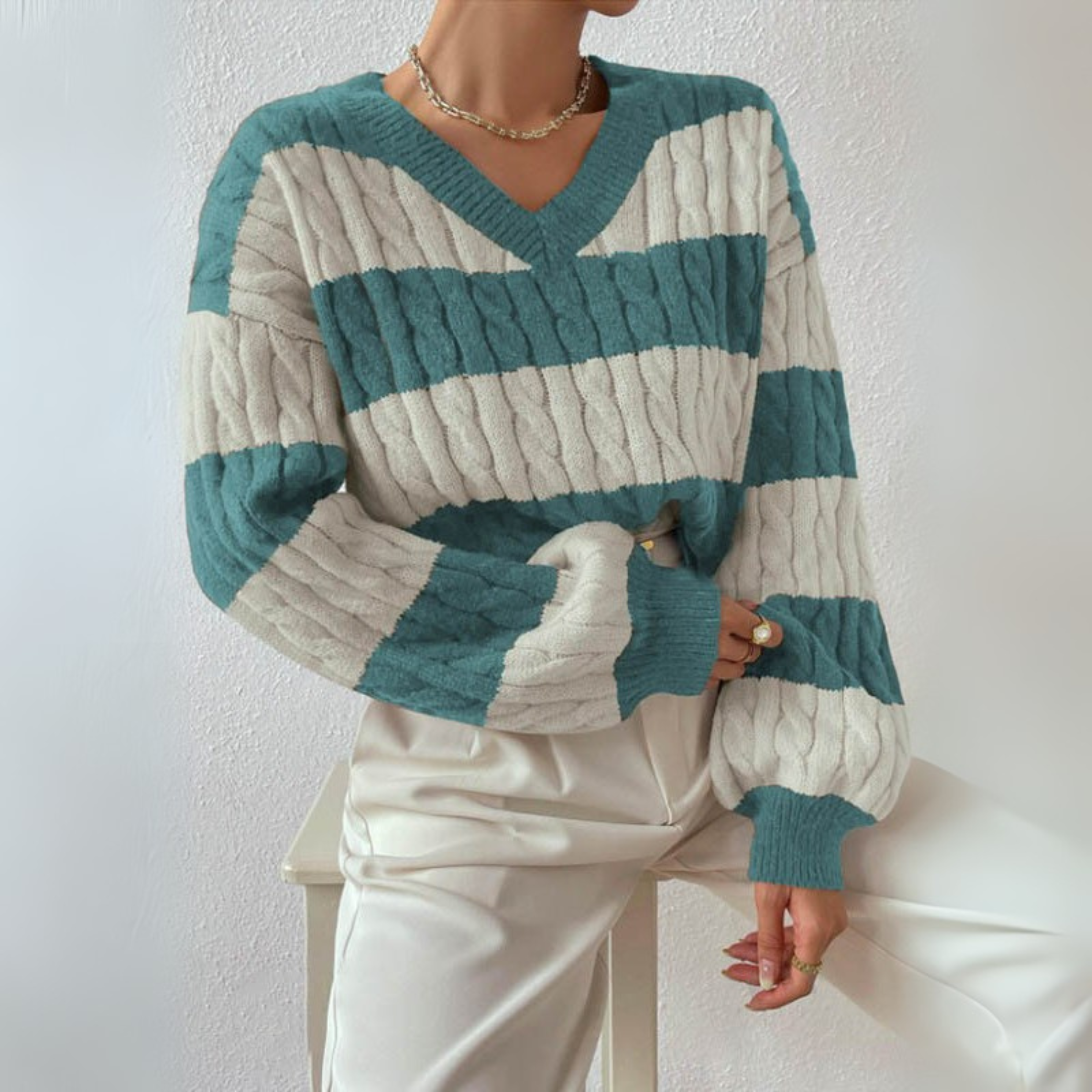 MORTA™ Cozy V-Neck Long-Sleeve Knit Sweater