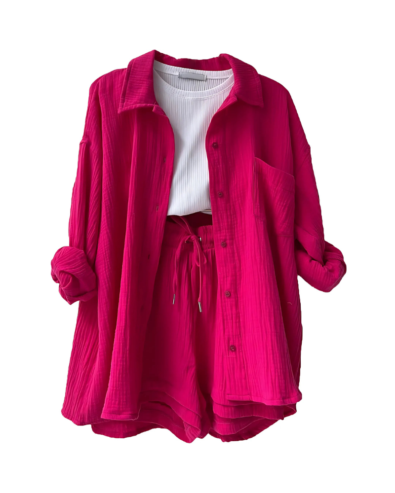 VERA™ Modern Button-Up Shirt & Shorts Set