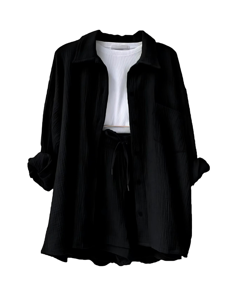 VERA™ Modern Button-Up Shirt & Shorts Set