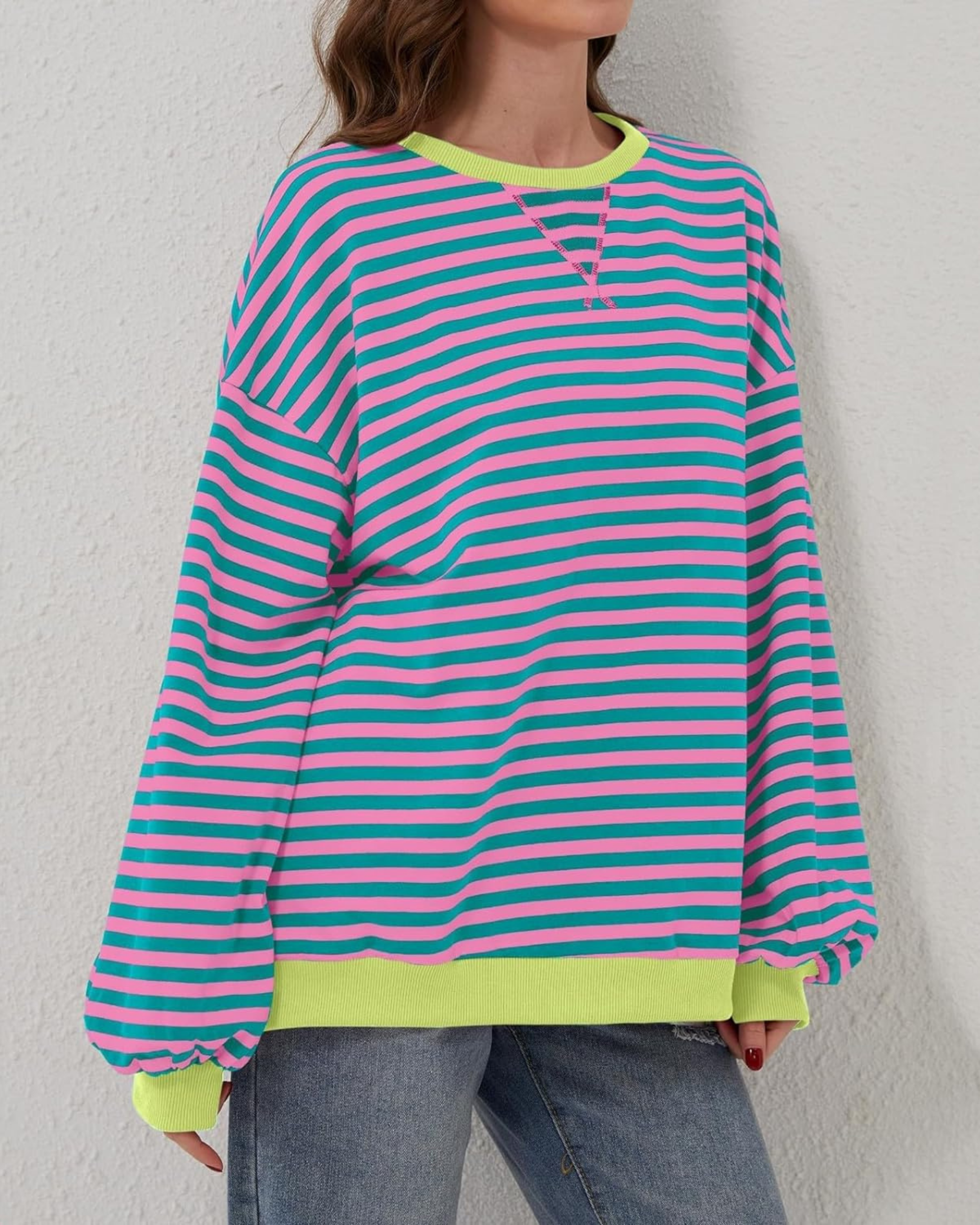 ROXANNE™ Striped Oversized Sweatshirt - Cozy, Relaxed Fit