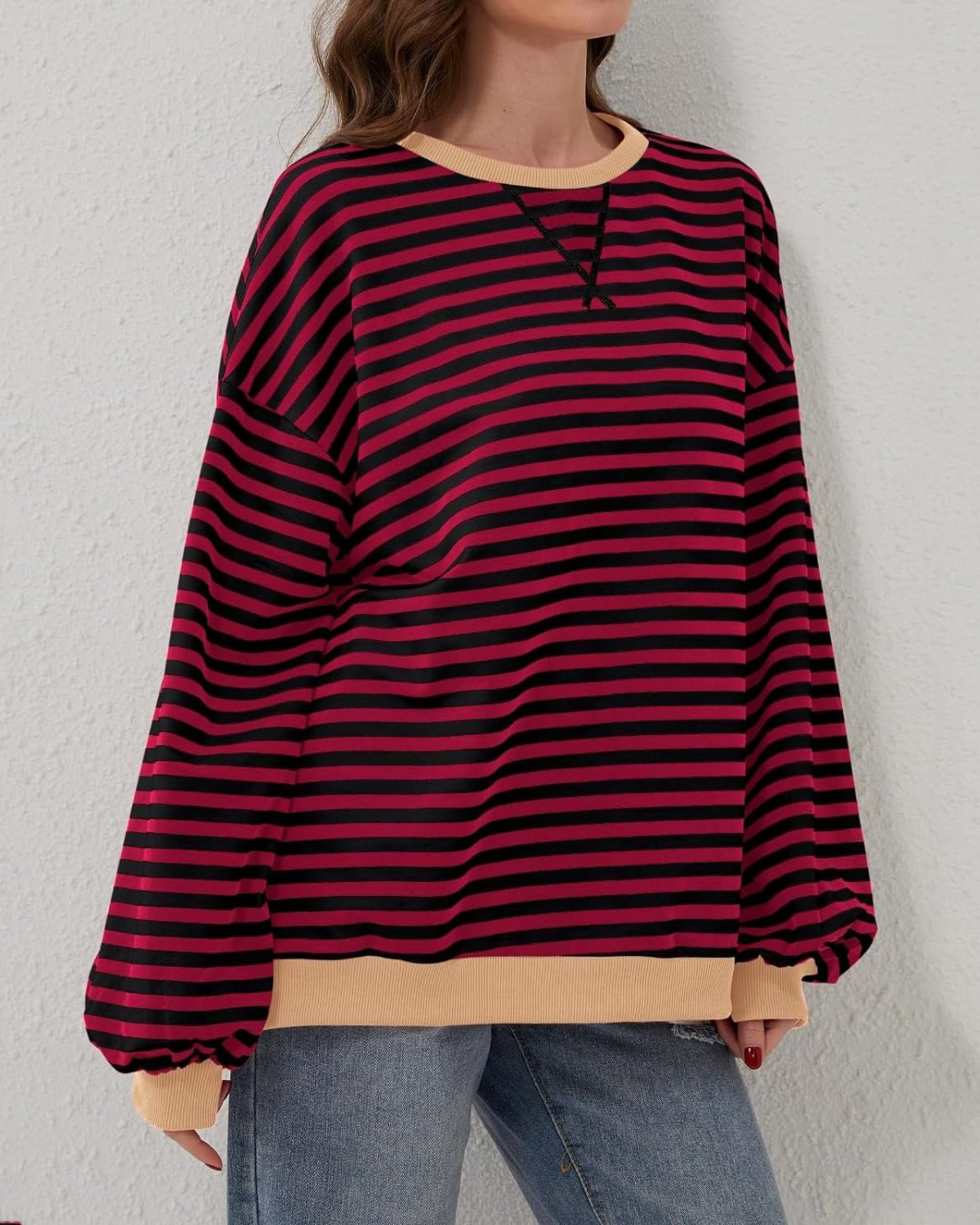 ROXANNE™ Striped Oversized Sweatshirt - Cozy, Relaxed Fit