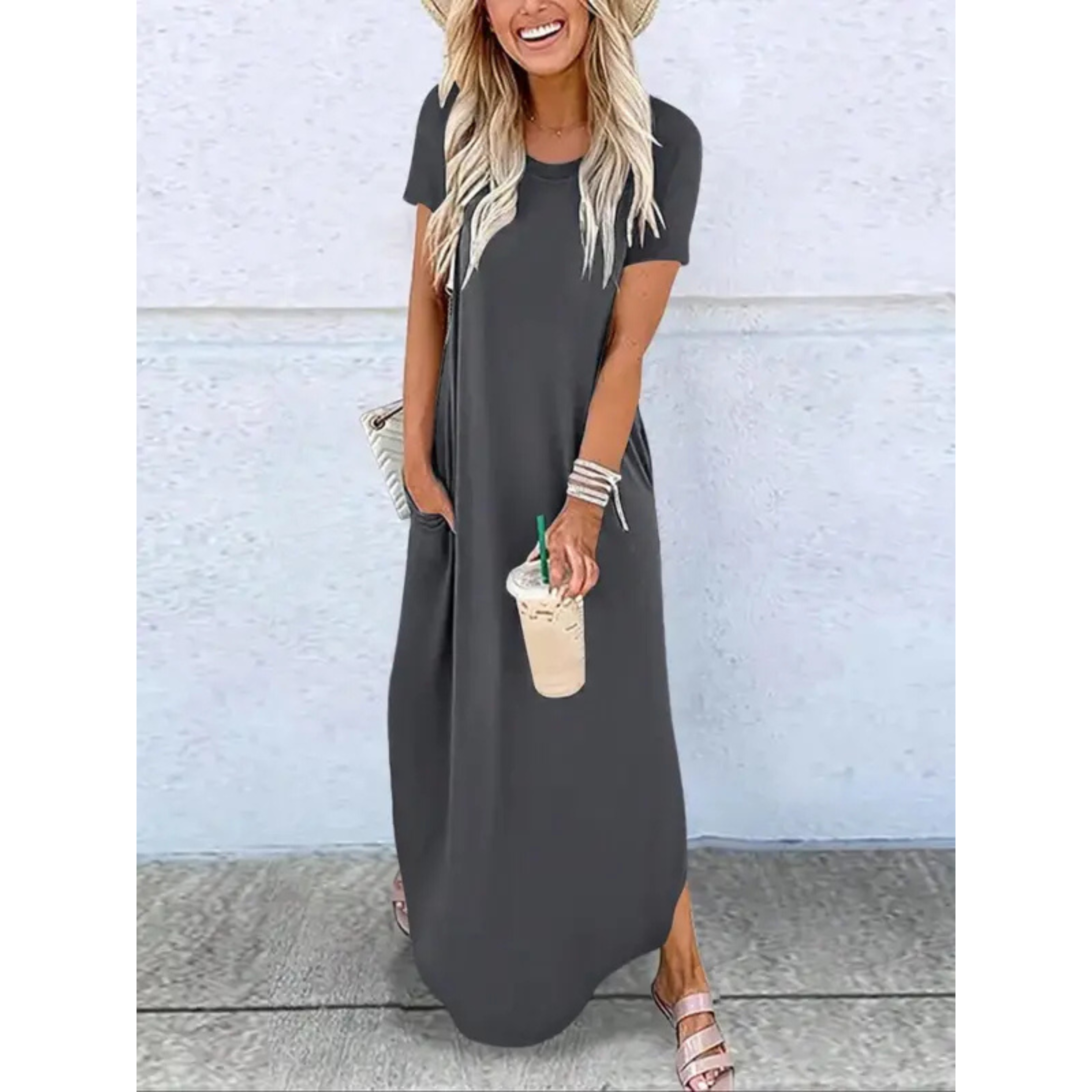 RELNA™ Breezy Casual Summer Round-Neck Maxi Dress
