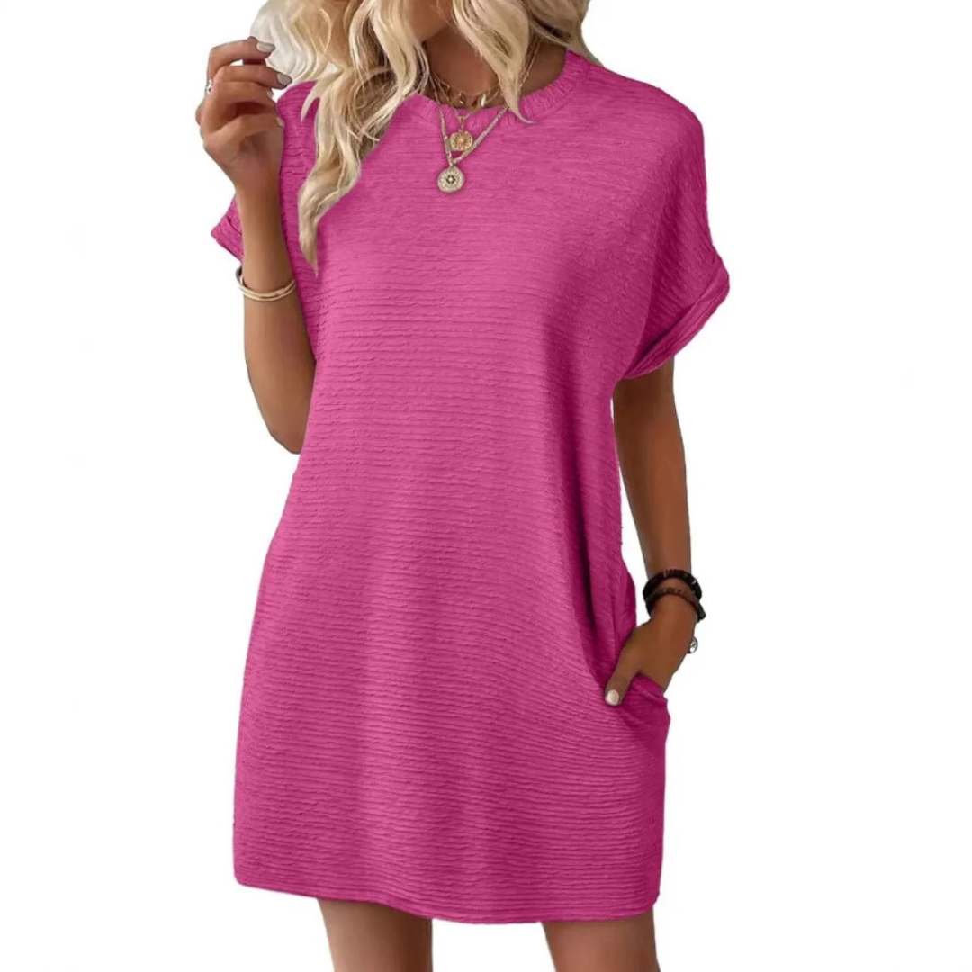 EVASHA™ Casual-Chic Minimalist Round-Neck Summer Dress