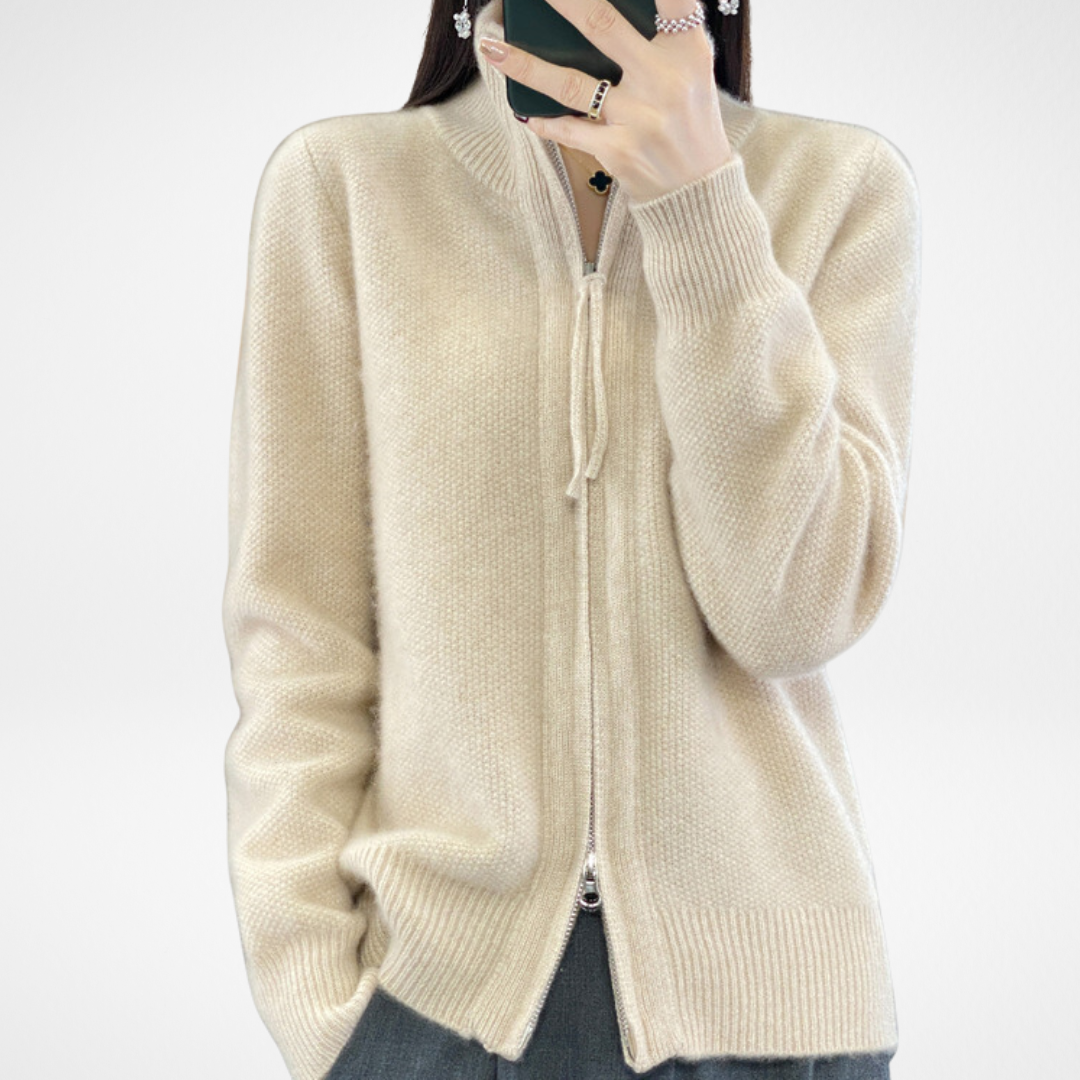 KATRINA™ Sleek Minimalist Zip-Up Sweater