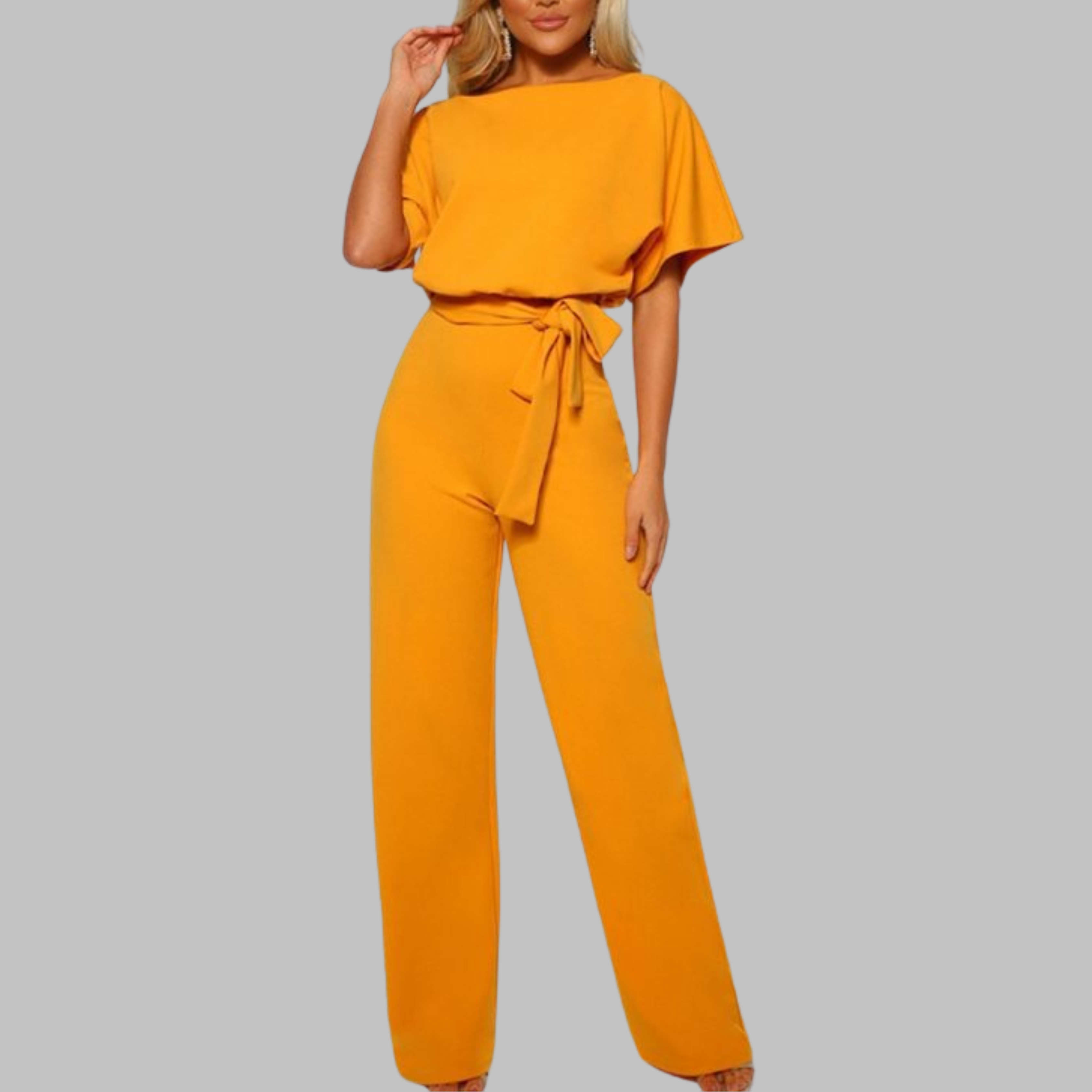 SITA™ Casual Tie-Front Batwing Sleeve Jumpsuit – Effortless Everyday Chic