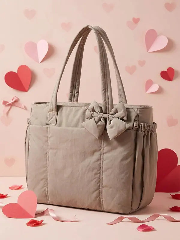 VEJA™ Women's Insulated Puffer Tote Bag with Laptop Sleeve and Cup Holder - Casual Work Bag