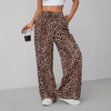 SYALA™ Vintage Leopard Tie-Front Wide-Leg Pants – Chic Retro Print for Effortless Style