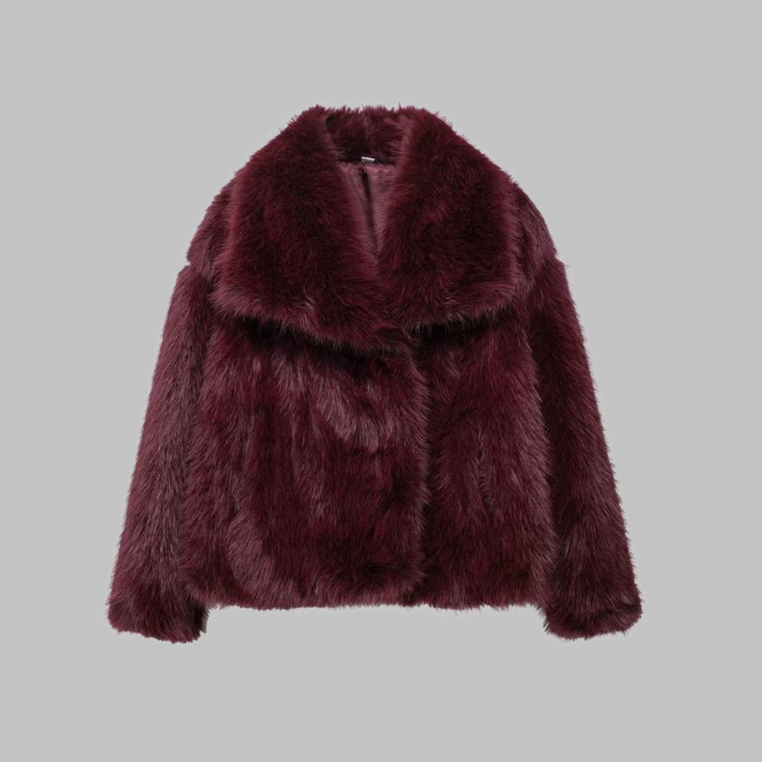 TATSULOK™ - Elegant Long-Sleeve Collared Fuzzy Coat