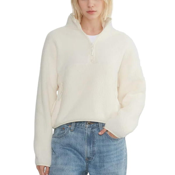 ALICE™ Plush Fuzzy Half-Zip Cropped Fleece Pullover