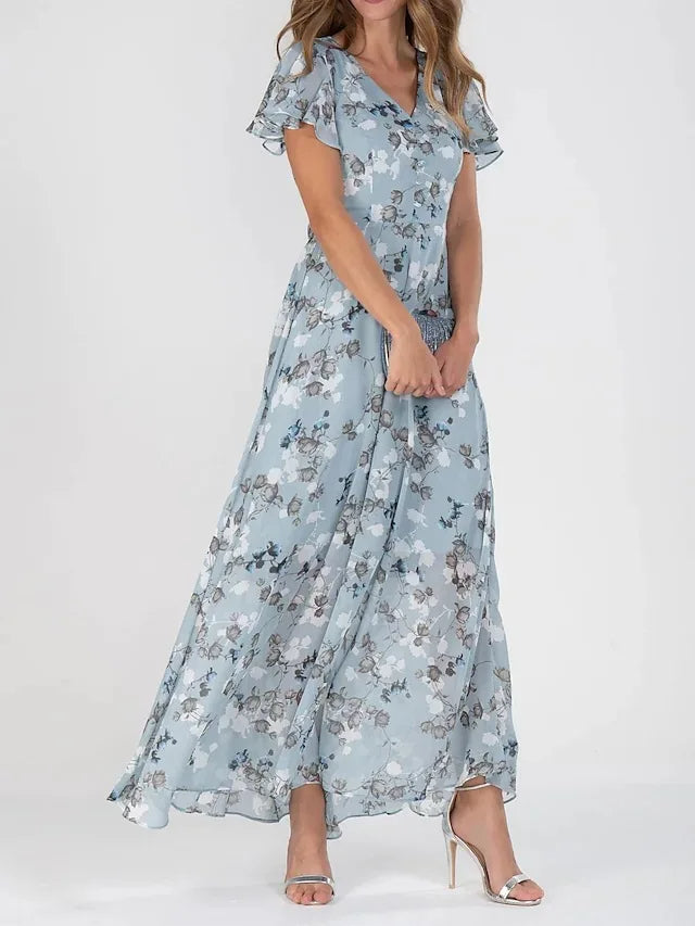 BRENDA™ Flowing Floral Maxi Dress — Ethereal Blooms in a Breeze-Kissed Silhouette