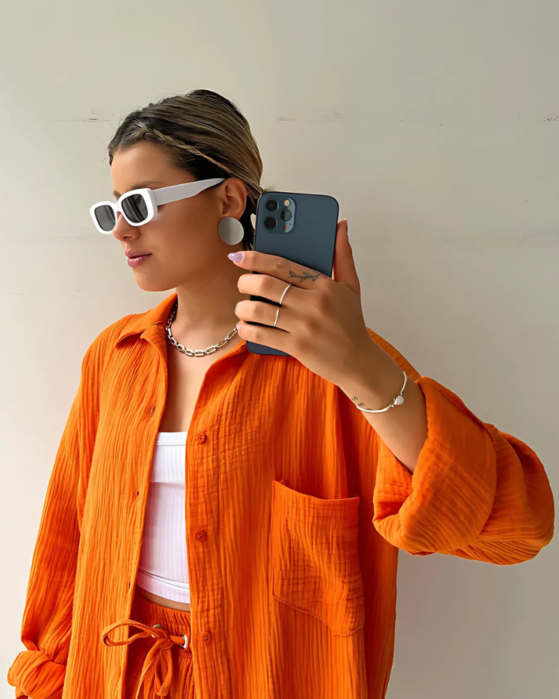 VERA™ Modern Button-Up Shirt & Shorts Set