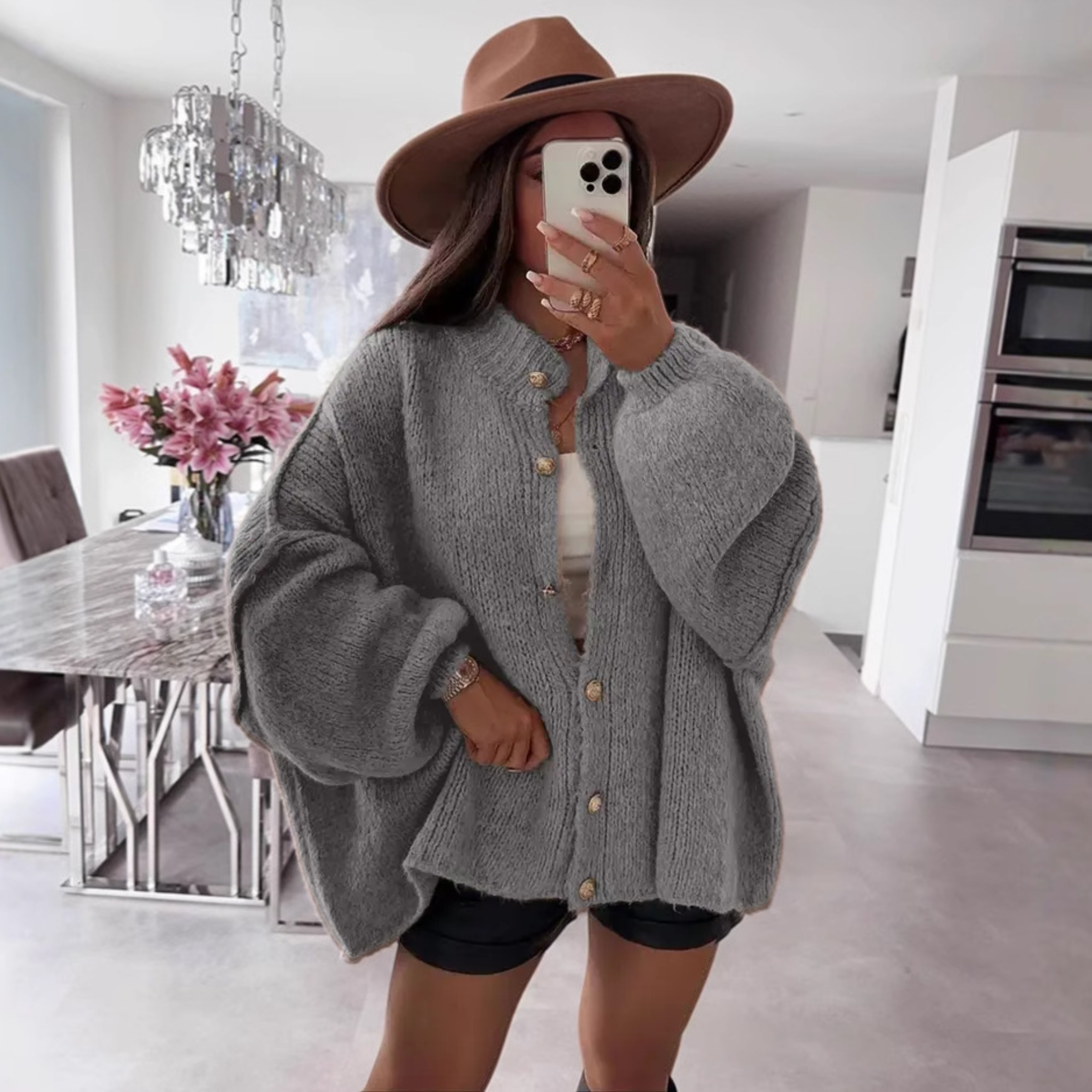 VANDANA™ Classic Button-Down Long-Sleeve Cardigan – Timeless Everyday Essential