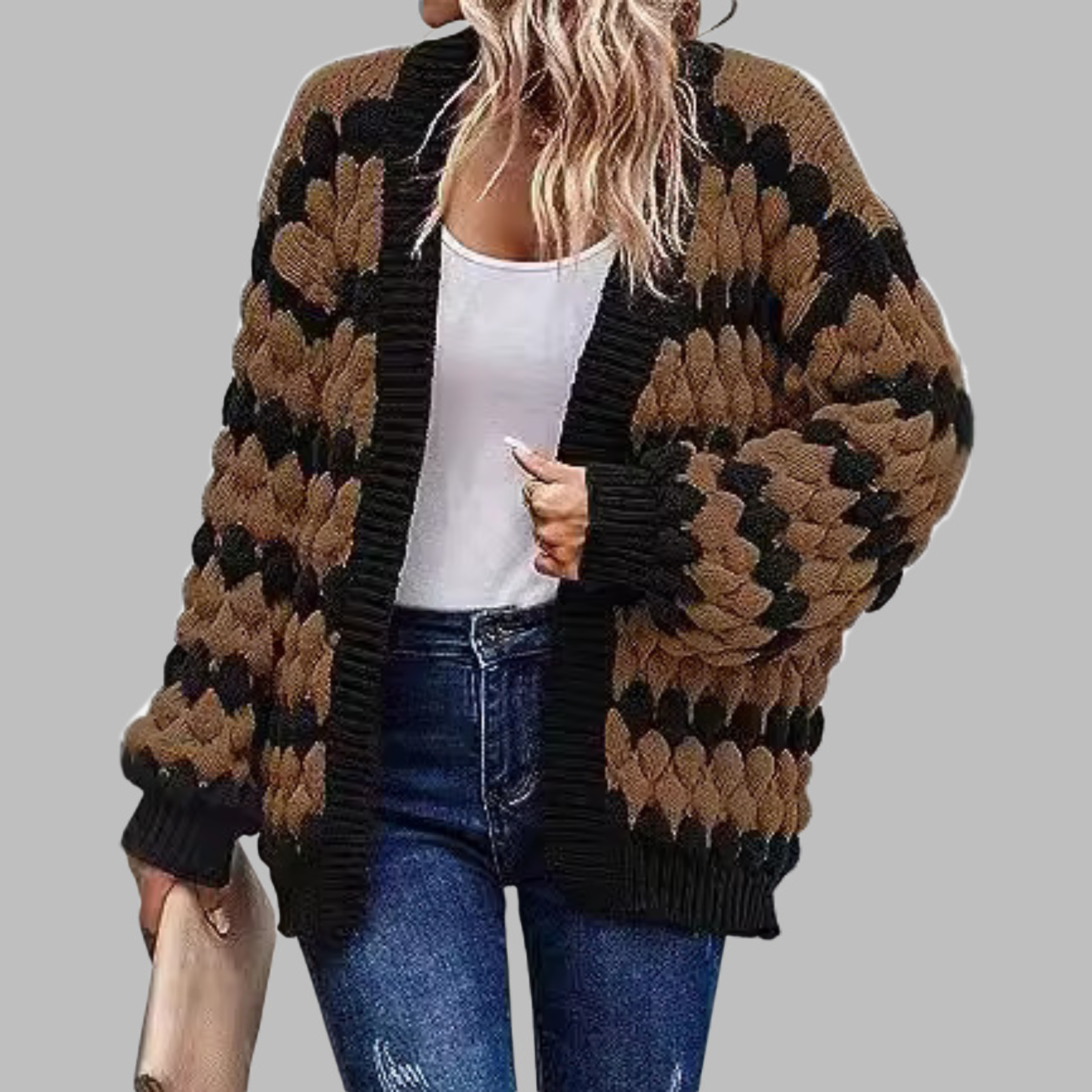 SALVACION™ Cozy Casual Long-Sleeve Drop-Shoulder Cardigan