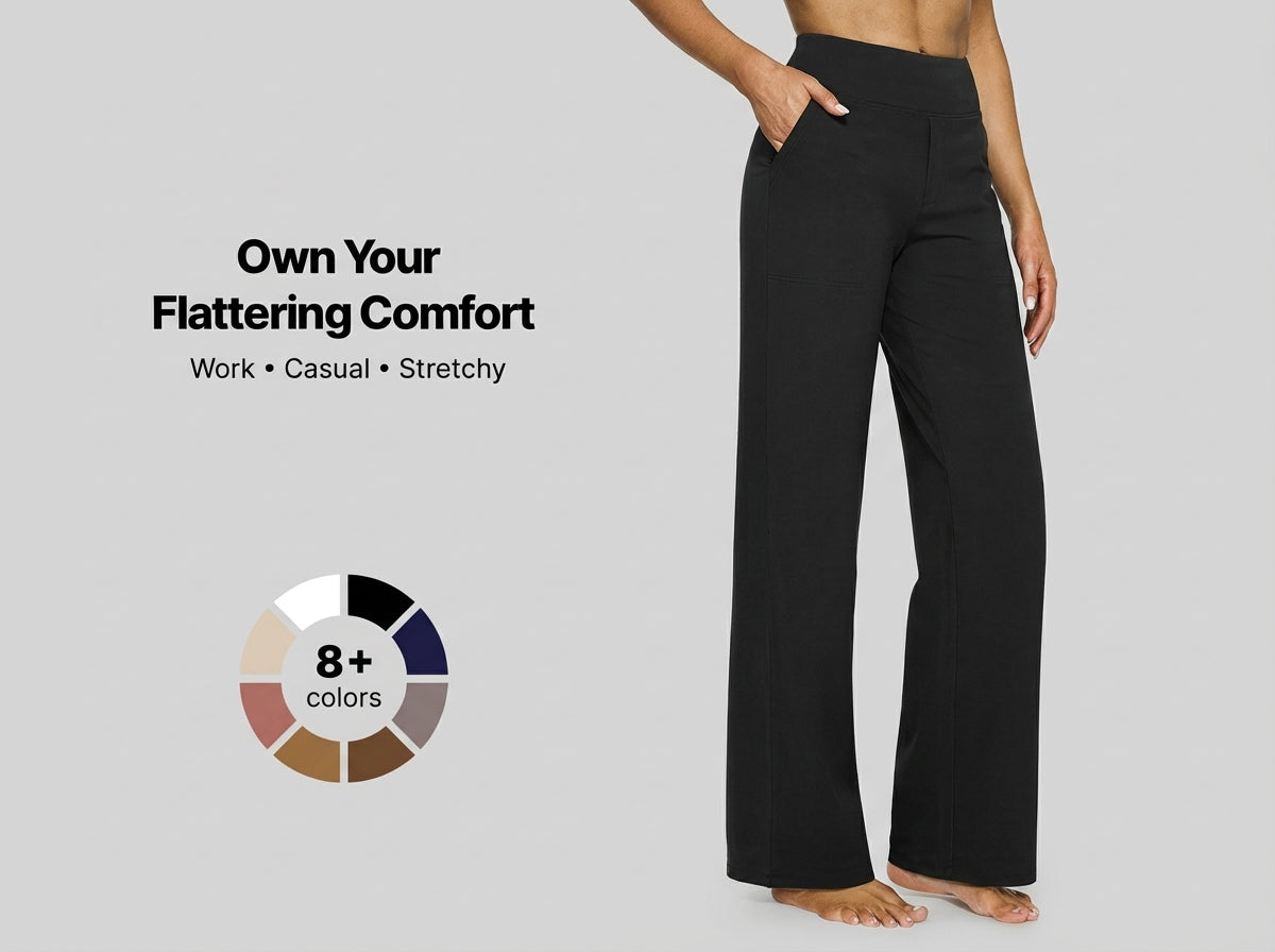 WHITNEY™ Ultra-Comfort High-Waist Wide-Leg Pants for Yoga, Outdoors, and Everyday Fun