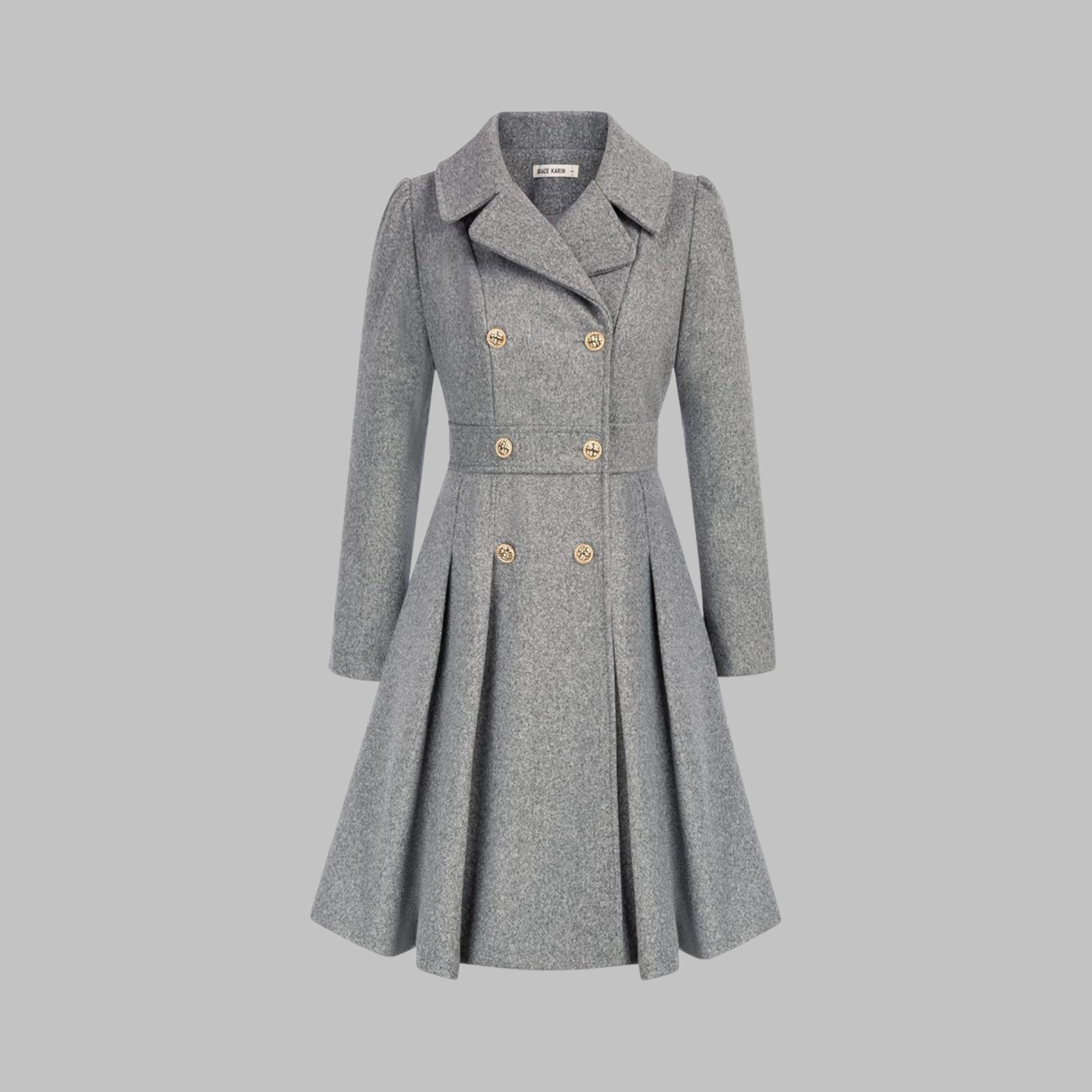 DAMI™ Elegant Double-Button Long-Sleeve Coat