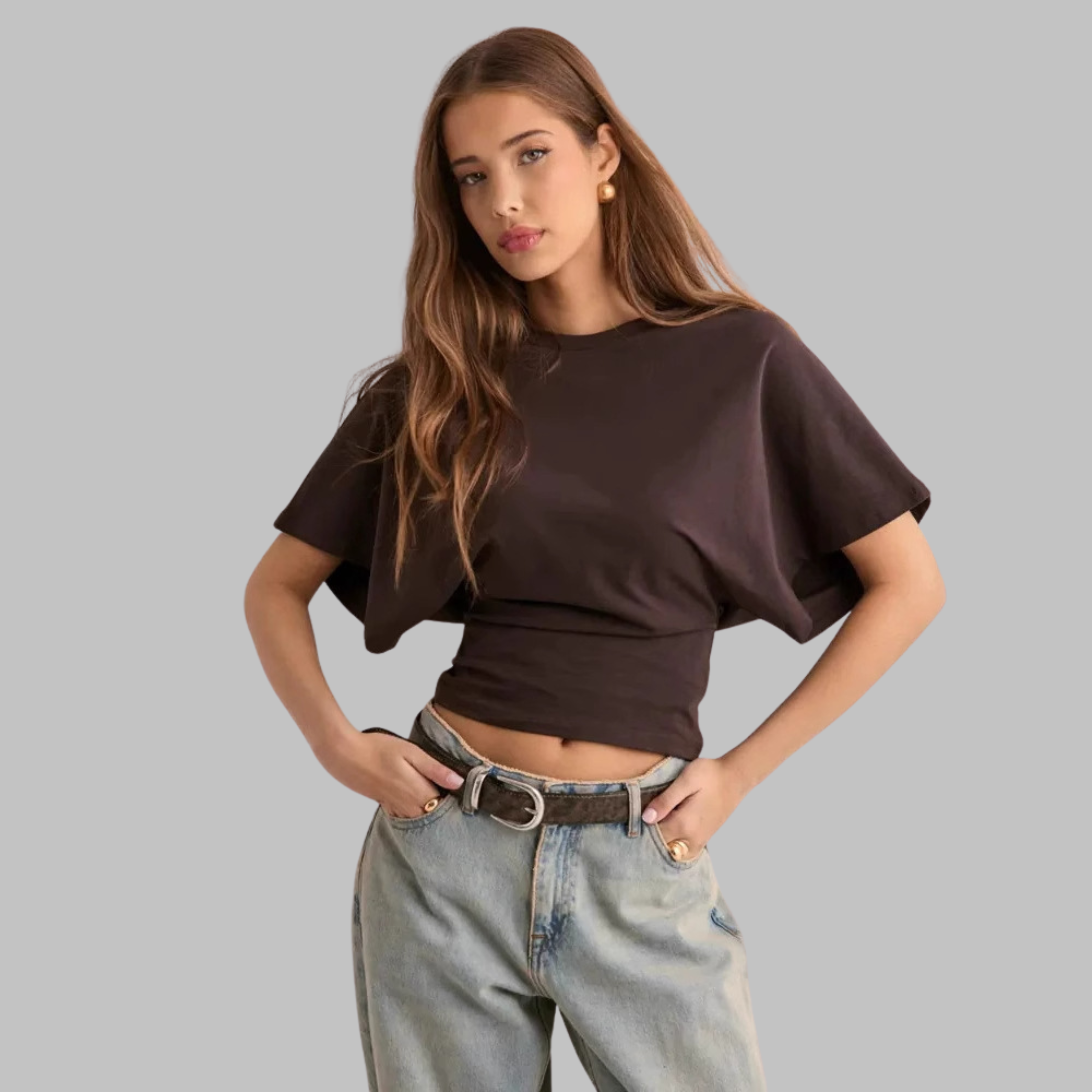 RAZI™ Casual Fitted Half-Sleeve Round-Neck Top – Flattering Everyday Essential