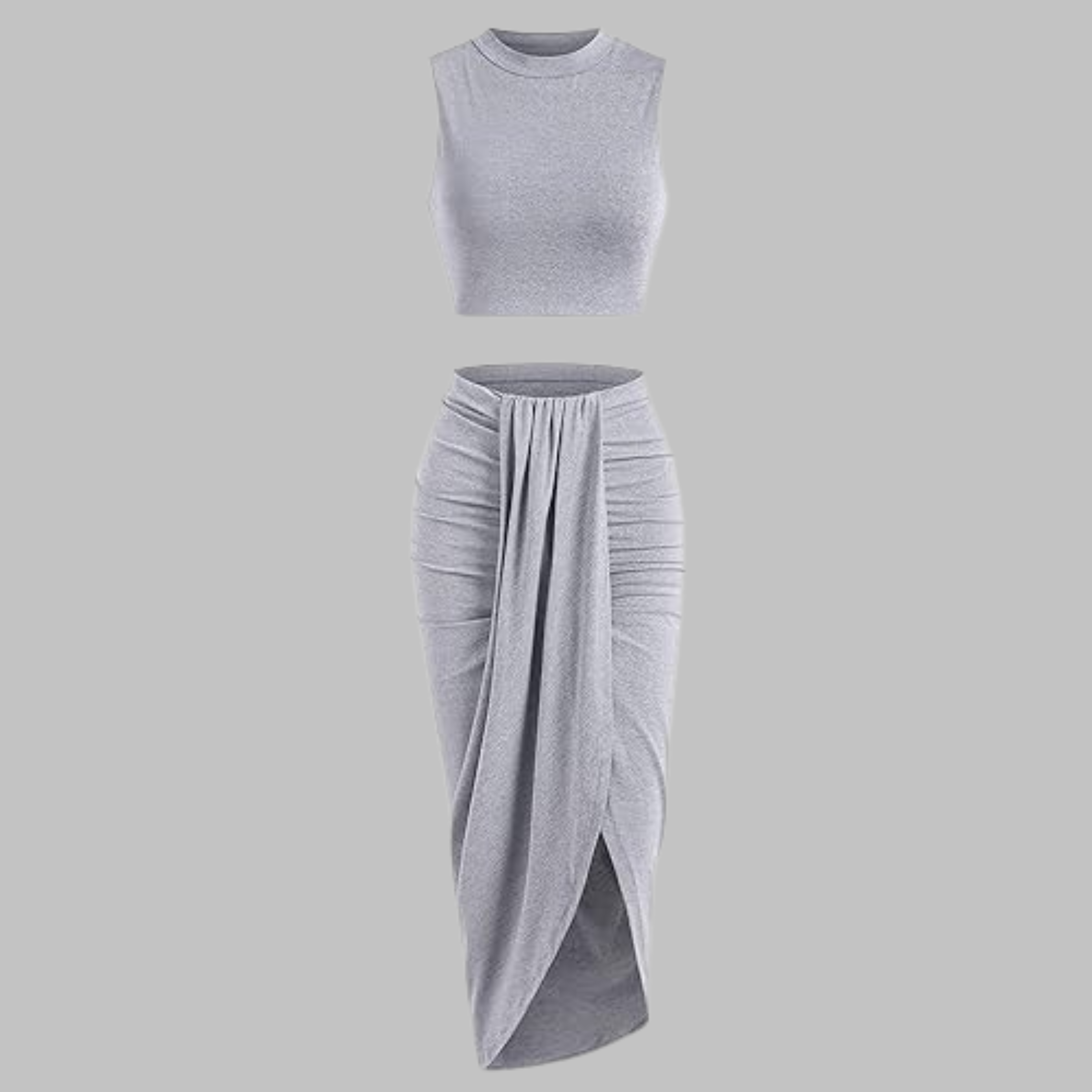 MANUELA™ Elegant Pleated Slit Long Skirt Set - Effortlessly Chic with a Flowing Silhouette