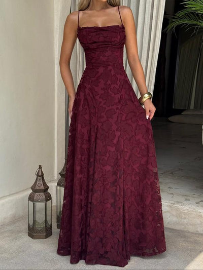 MABEL™ - Alluring Backless Lace Maxi Dress for Elegant Events