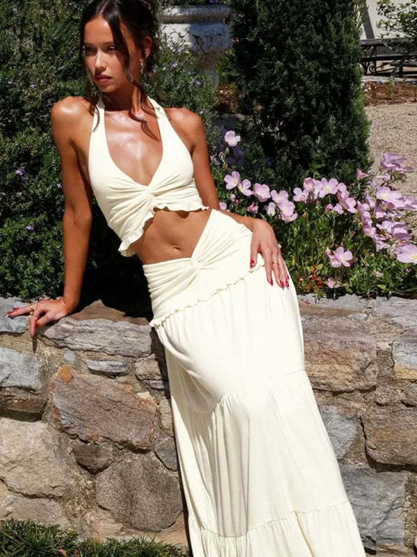 ARIYA™ Chic Plunge-Neck Summer 2-Piece Set