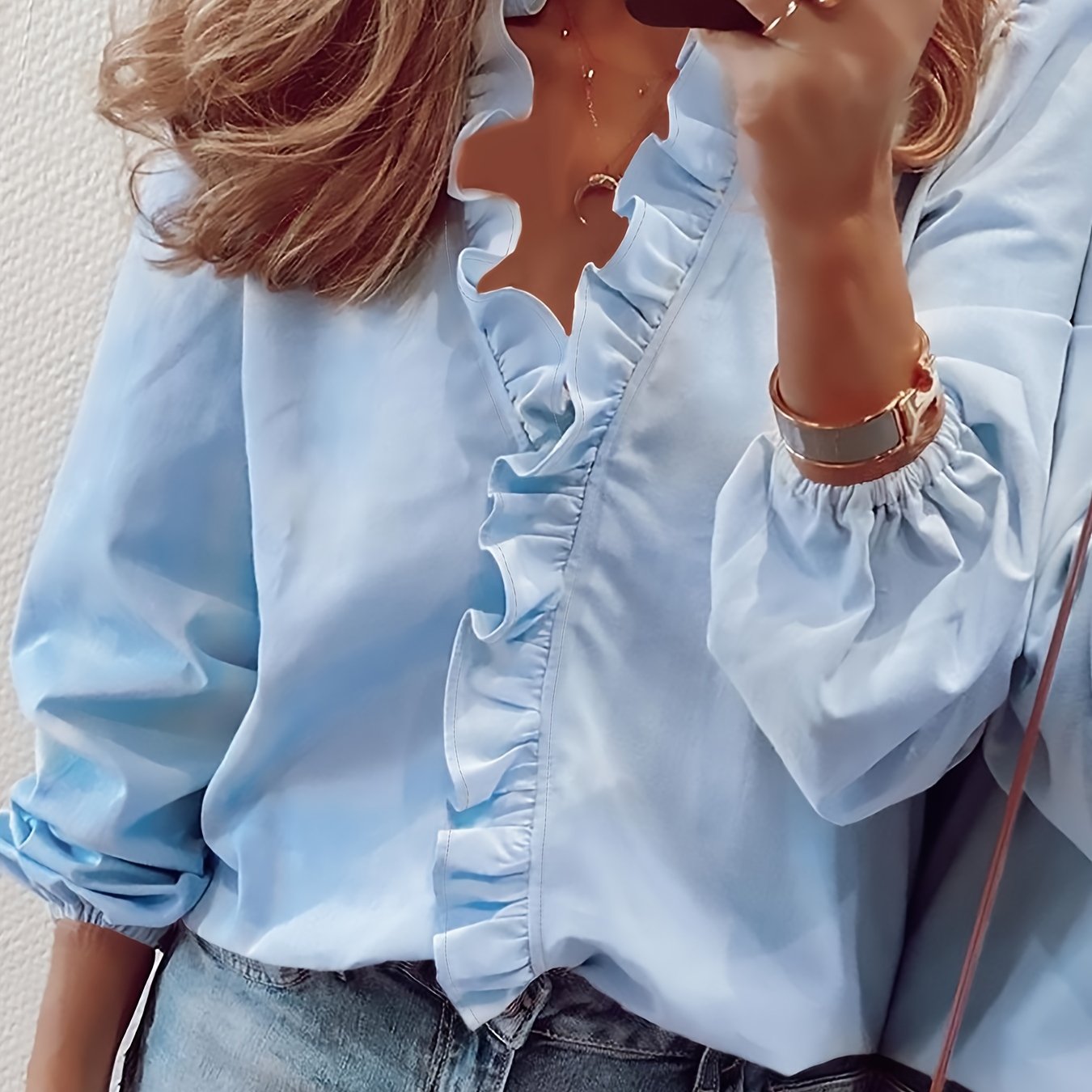 MAISY™ Ruffled V-Neck Blouse - Effortlessly Feminine & Flattering