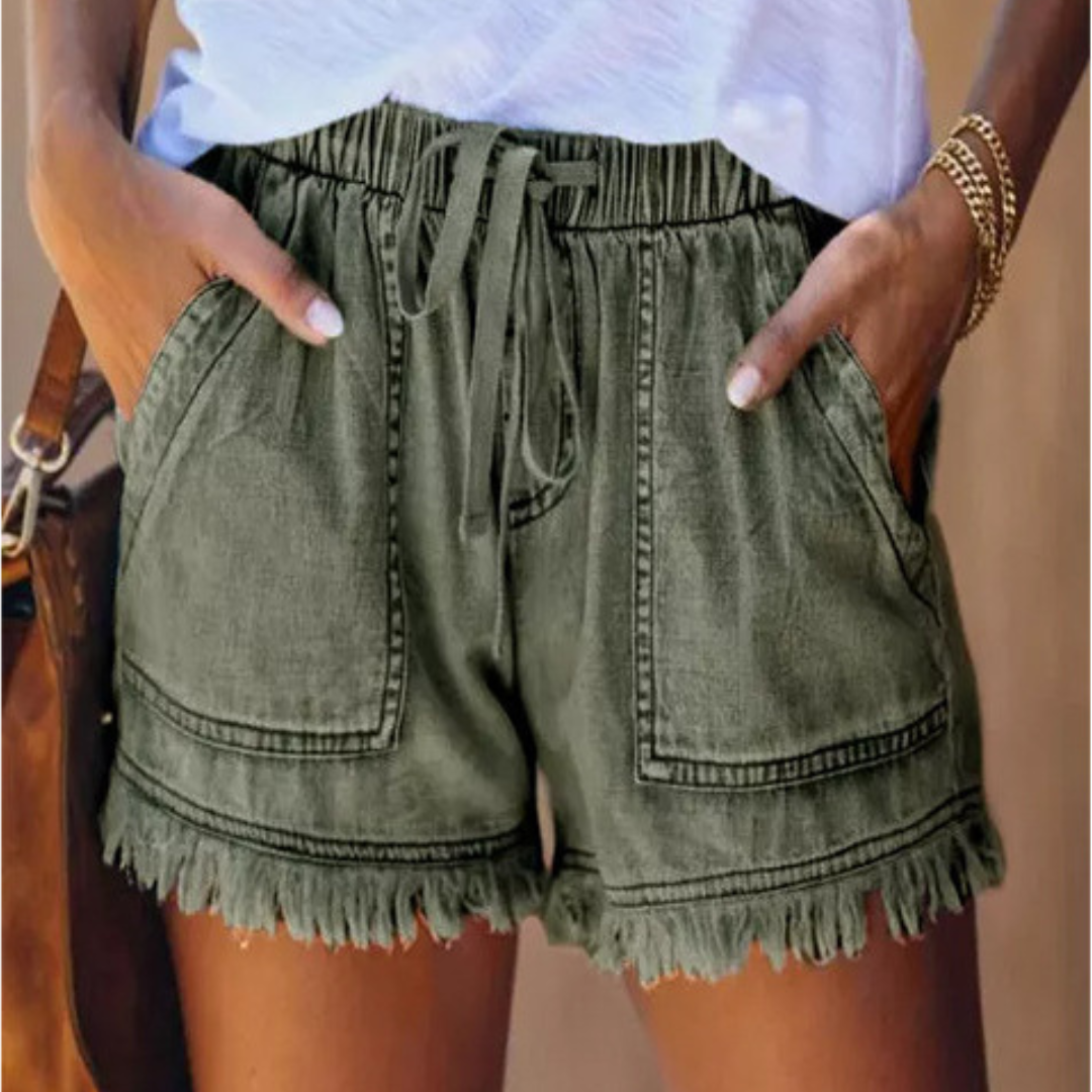 IMELDA™ Soft Waist-Tie Casual Shorts, Relaxed Loose-Fit