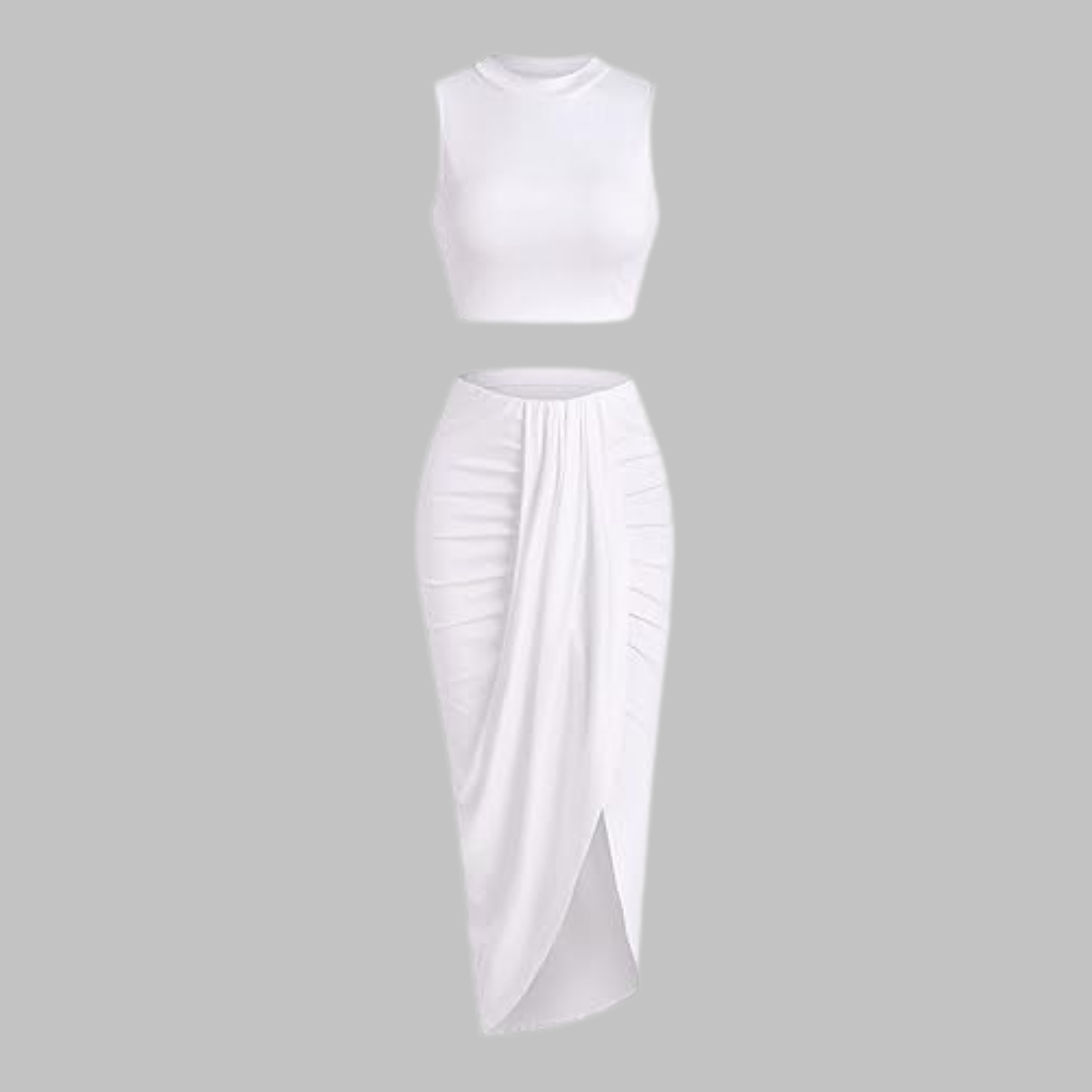 MANUELA™ Elegant Pleated Slit Long Skirt Set - Effortlessly Chic with a Flowing Silhouette