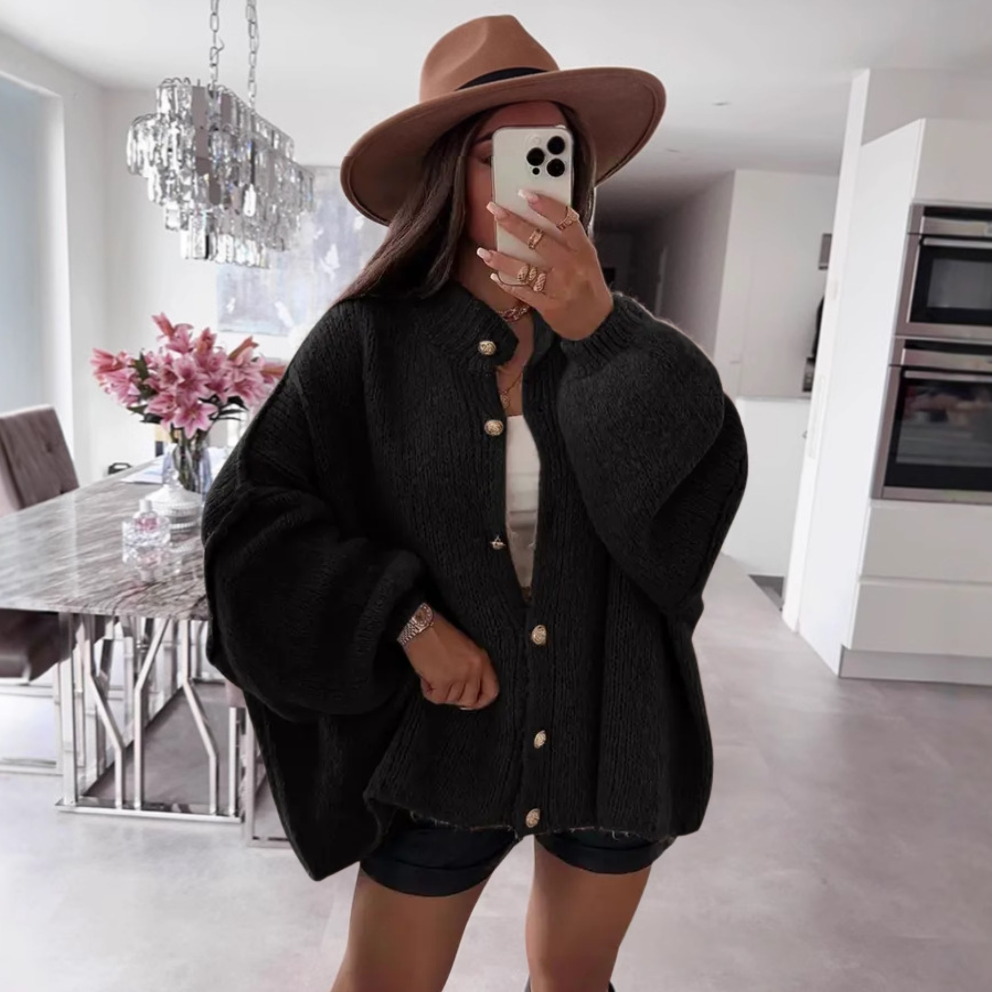 VANDANA™ Classic Button-Down Long-Sleeve Cardigan – Timeless Everyday Essential