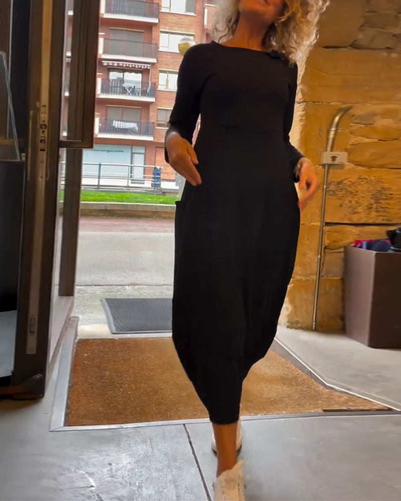 CORA™ Casual-Chic Midi Dress – Effortless Everyday Elegance