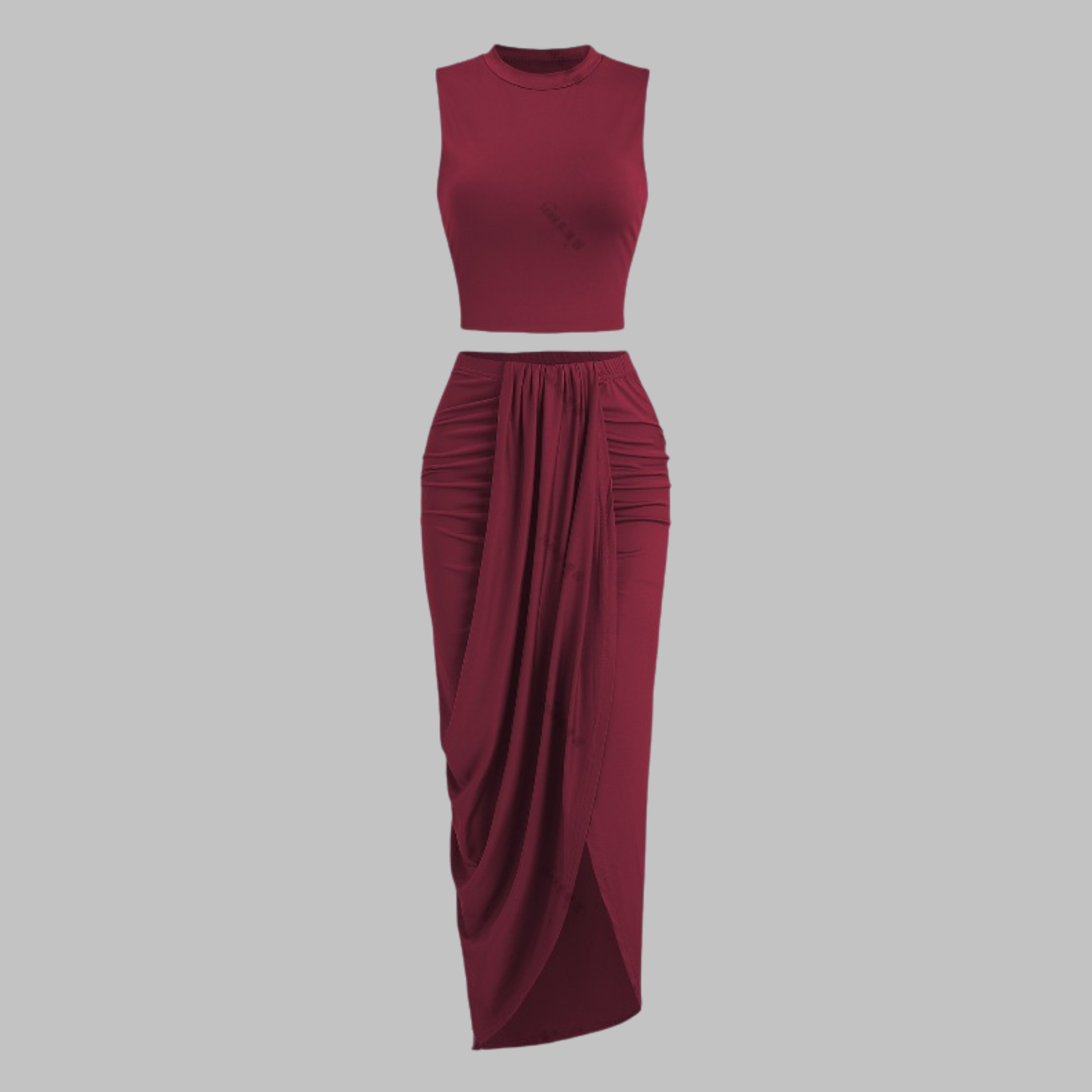 MANUELA™ Elegant Pleated Slit Long Skirt Set - Effortlessly Chic with a Flowing Silhouette