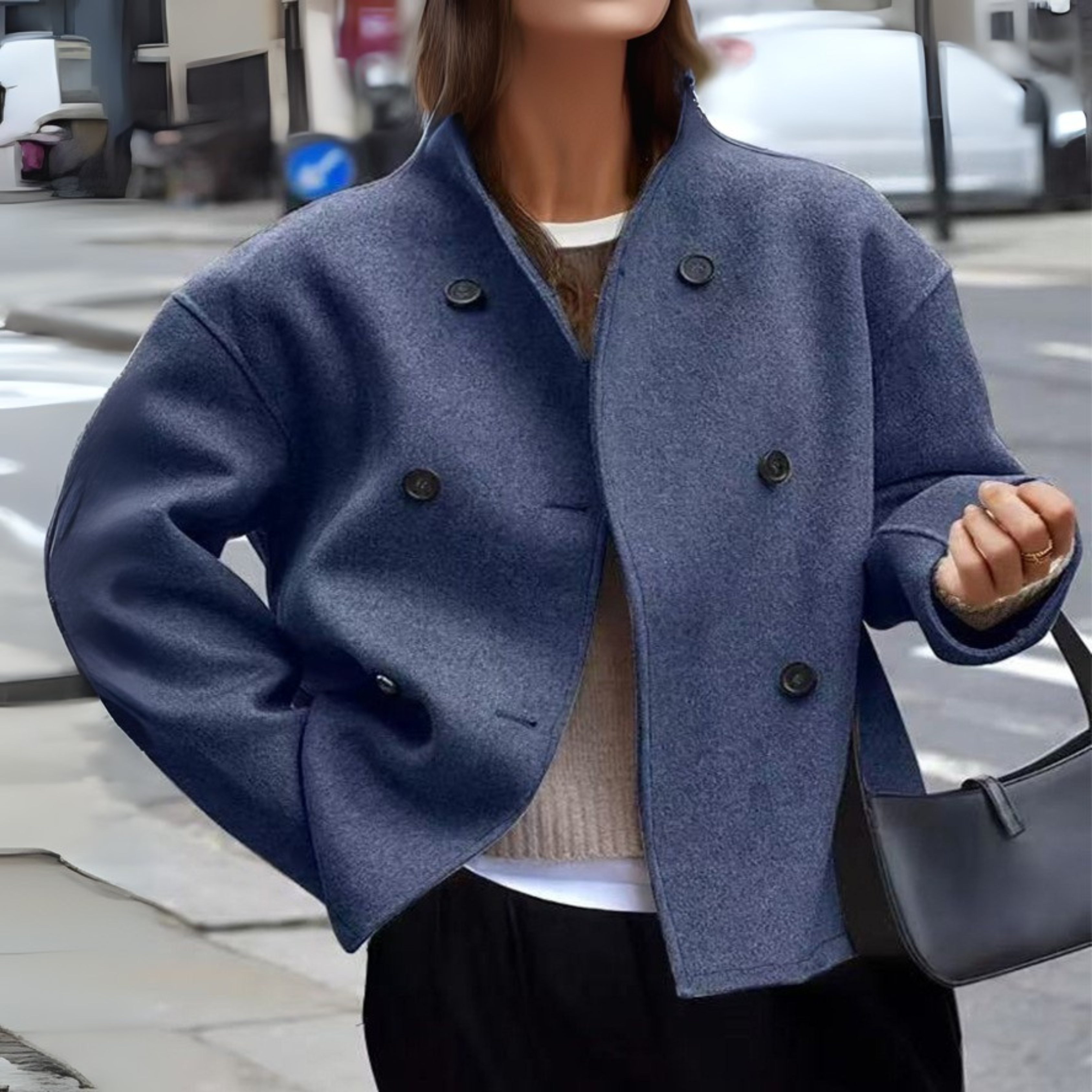 BINI™ Cozy Long-Sleeve Coat with Stand Collar