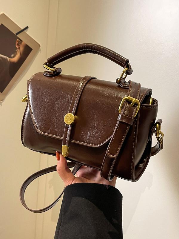 AVANLIE™ Trendy Contrast-Stitch Mini Square Shoulder Bag