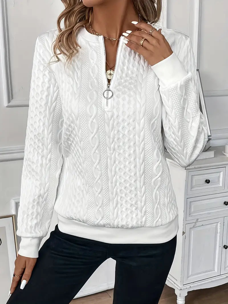 EMMA™ | Sleek & Sophisticated Quarter-Zip Knit Sweater