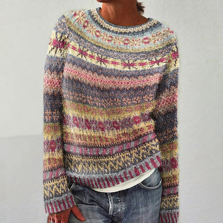 HARPER™ Vibrant Fair Isle Knit Sweater