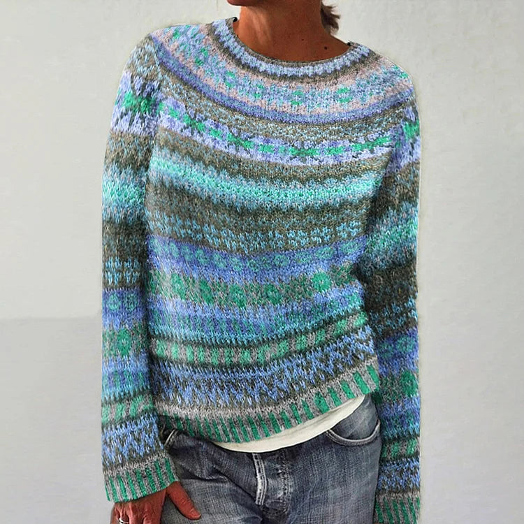 HARPER™ Vibrant Fair Isle Knit Sweater