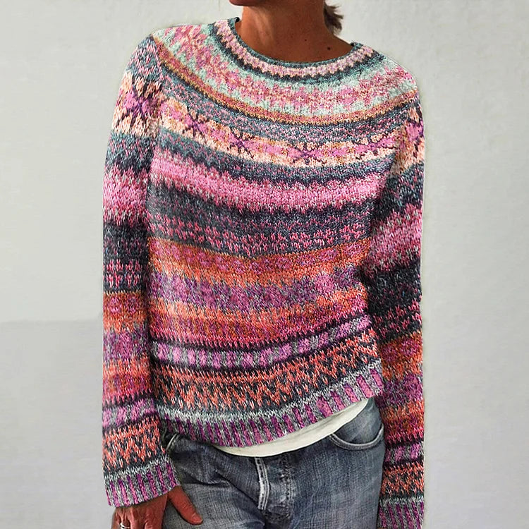 HARPER™ Vibrant Fair Isle Knit Sweater