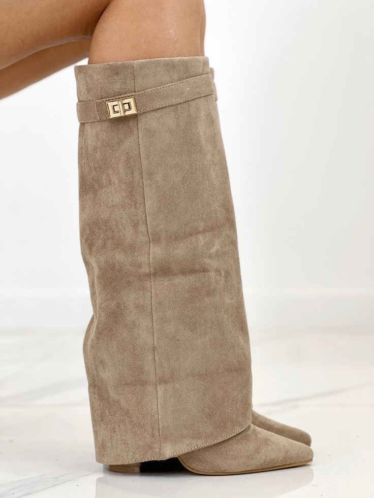 ARABELLA™ Khaki Suede Boots – Timeless Style for Everyday Confidence