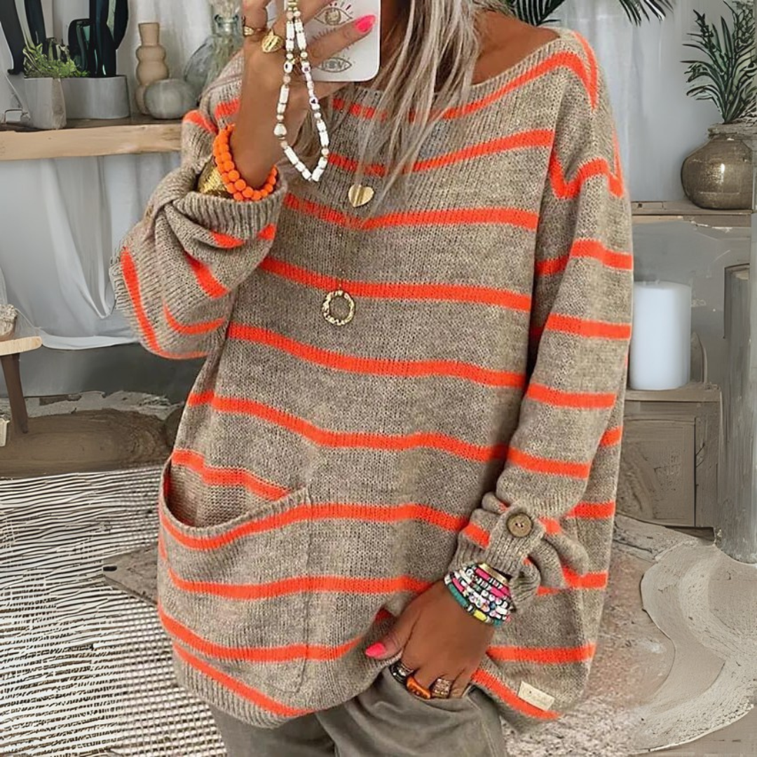 QWARA™ Cozy Casual Drop-Shoulder Long-Sleeve Sweater