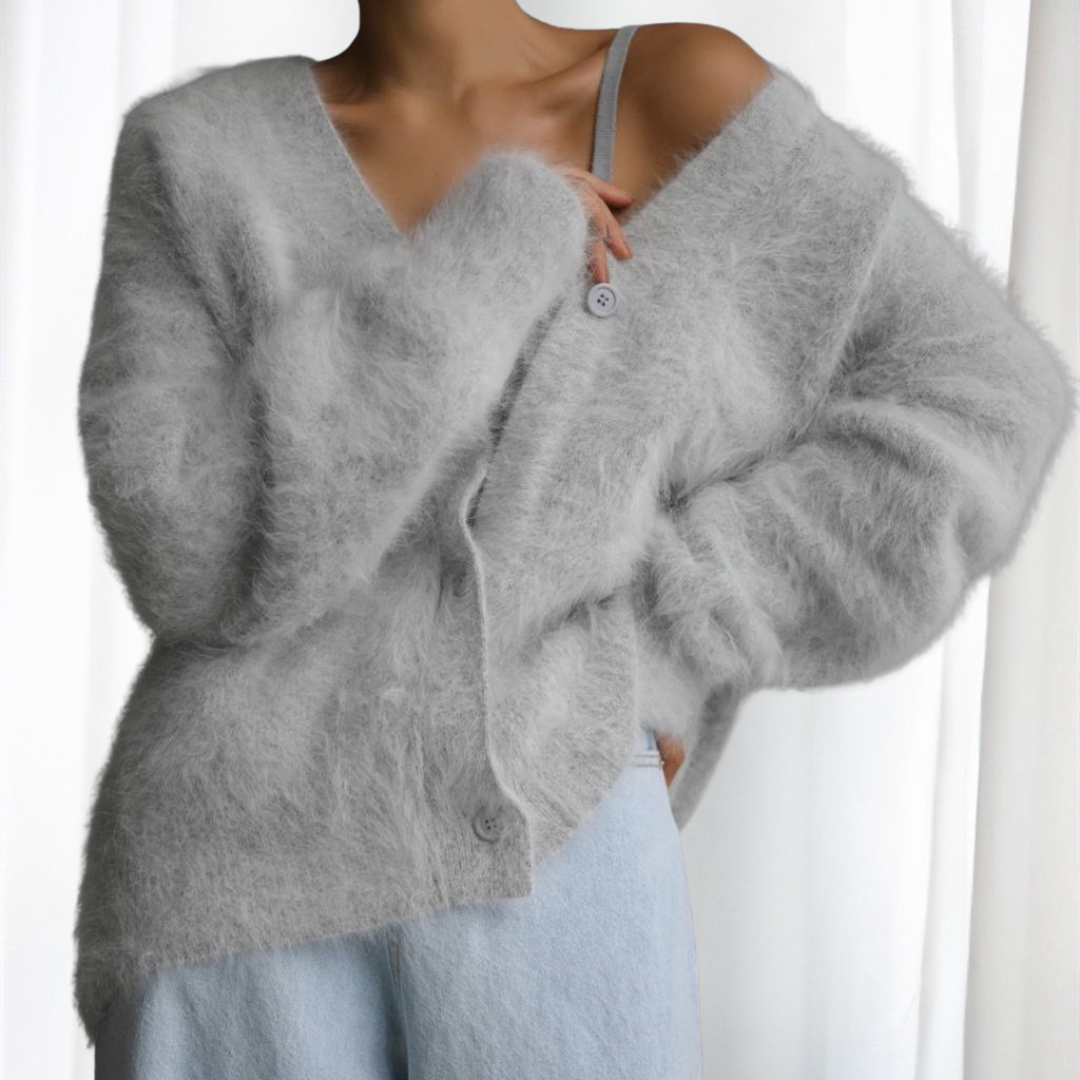 VYOMI™ Cozy Button-Front Drop-Shoulder Cardigan