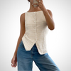 QUANDA™ Chic Button-Front Sleeveless Tank Top