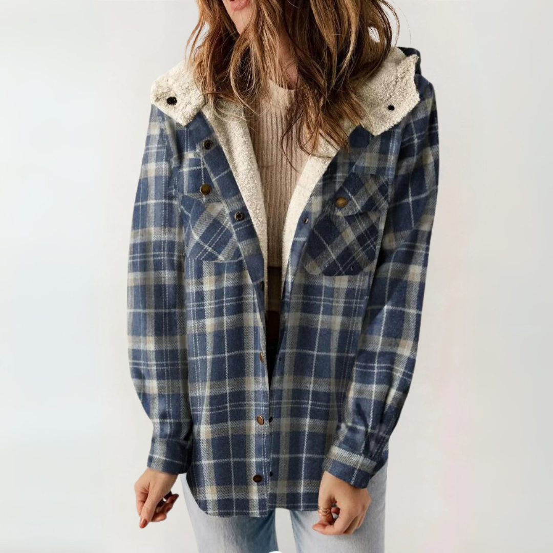 PERESA™ Casual Hooded Coat with Button-Front, Long-Sleeve