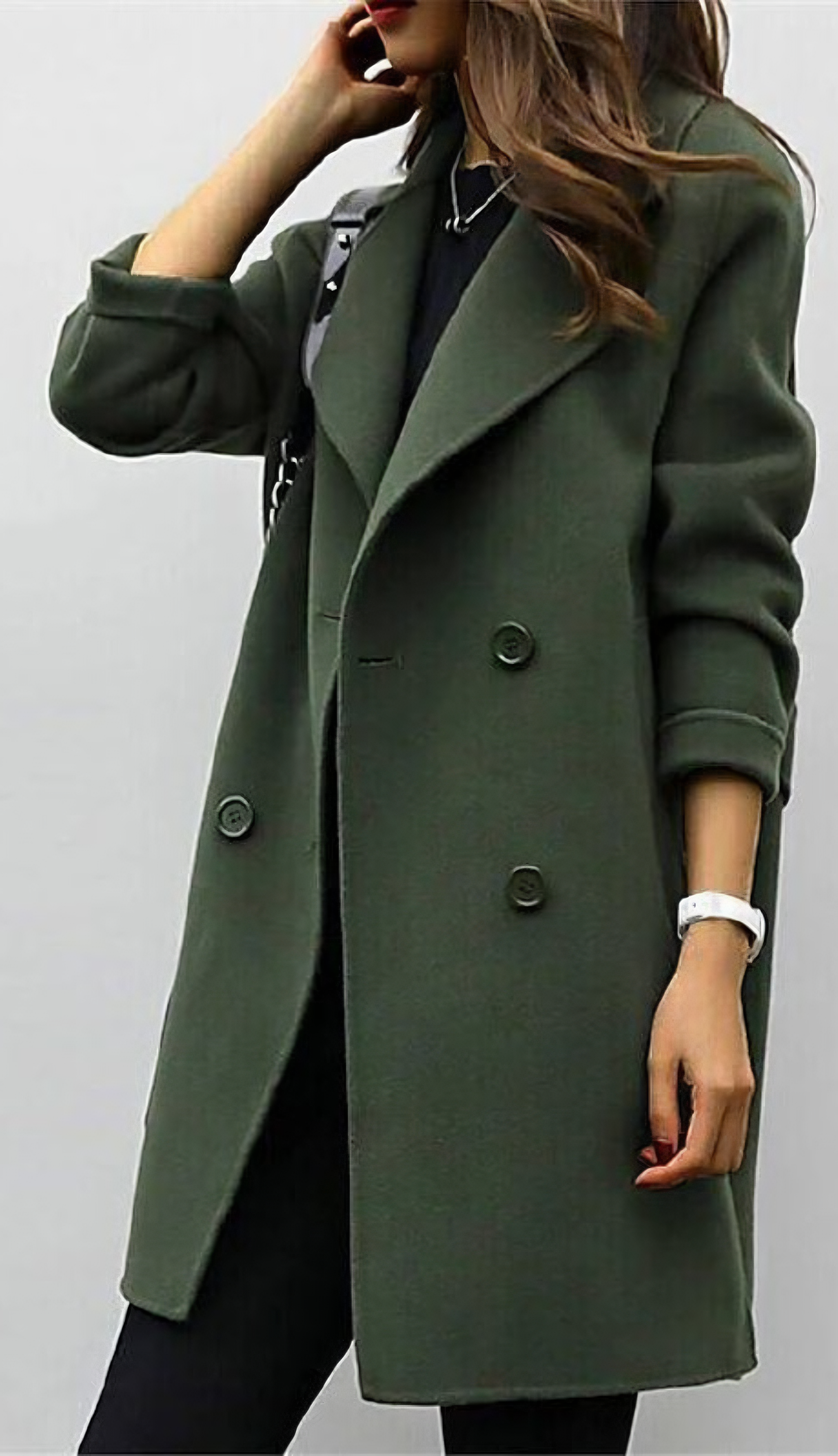 CELINA™ Long Trench Coat – Timeless Elegance in a Classic Silhouette