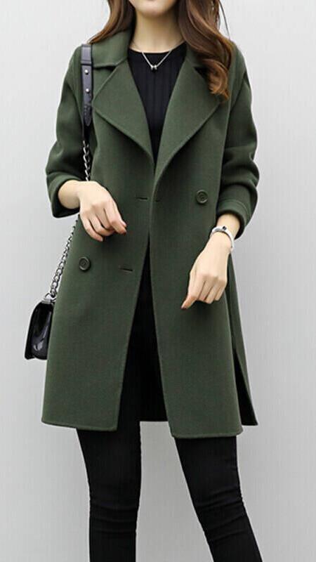 CELINA™ Long Trench Coat – Timeless Elegance in a Classic Silhouette