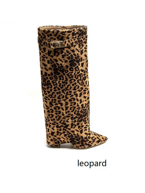 JOLIE™ Leopard-Print Suede Boots – Sleek, Luxe Statement Footwear