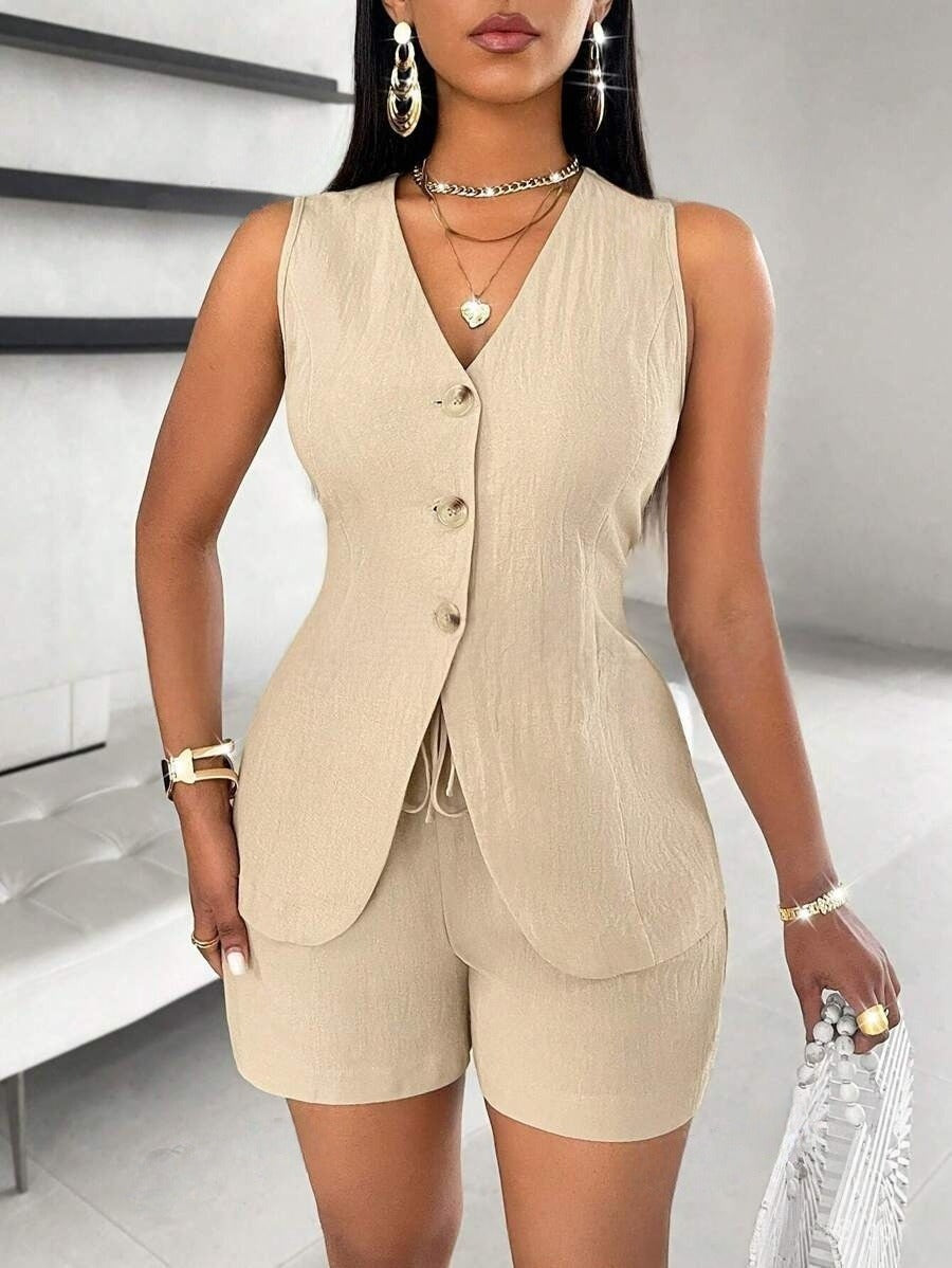 CHELENA™ – Effortlessly Chic Summer Vest and Shorts Set