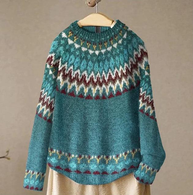 FINLEY™ Boho Wave Knit Sweater – Cozy, Chic Bohemian Knitwear