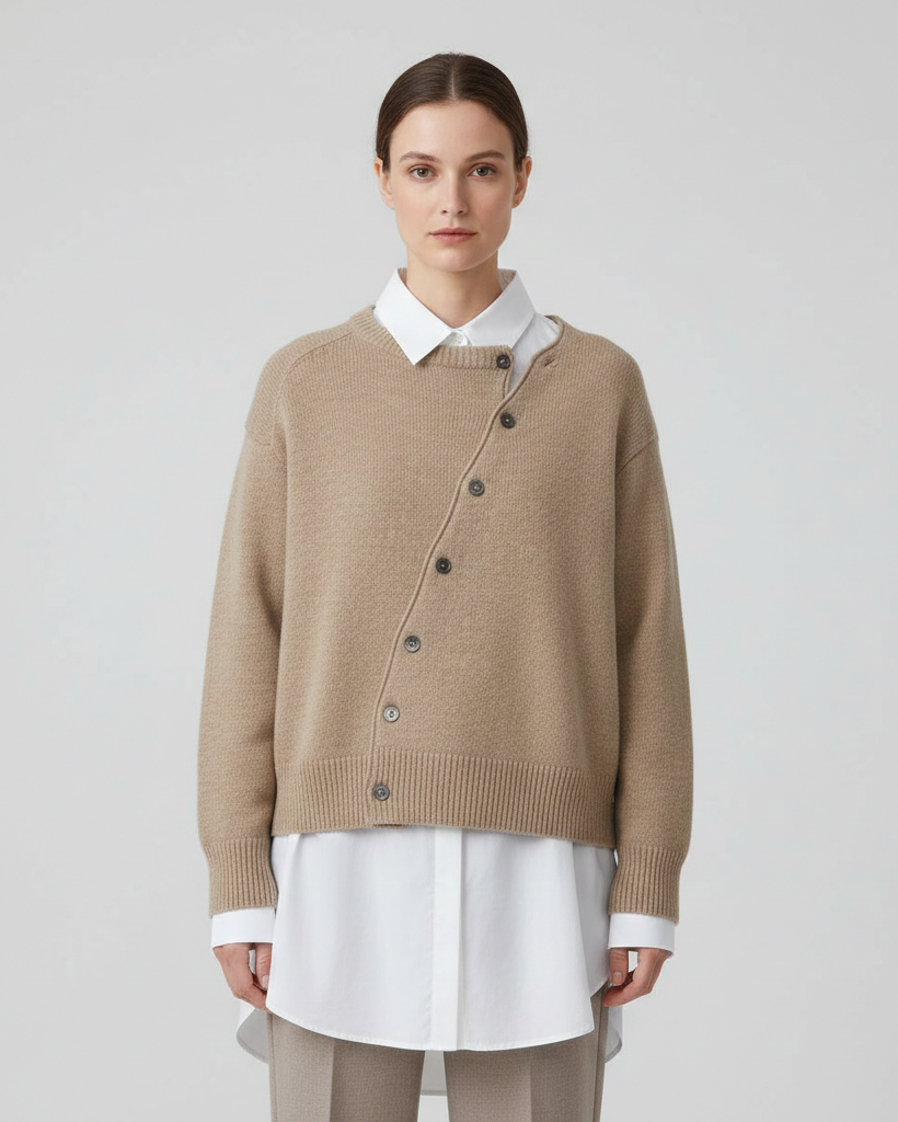 ALYCIA™ Premium Asymmetric Button Cardigan